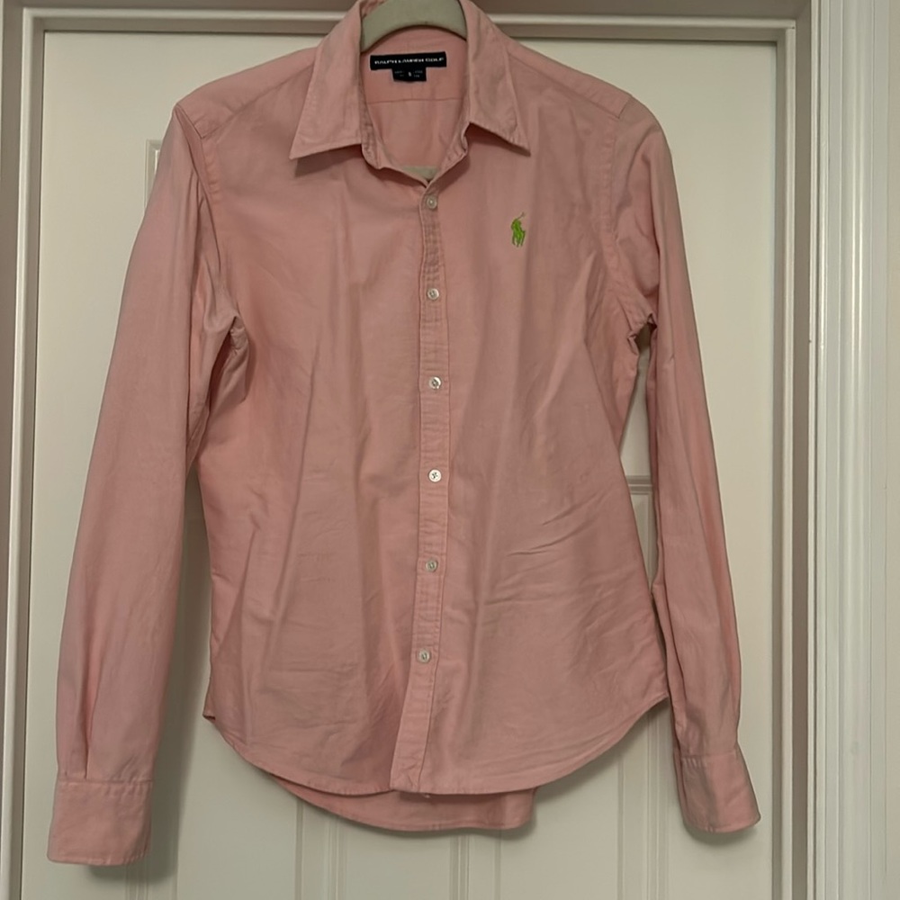 Ralph Lauren Golf Womens Pink Slim Fit Button Up Shirt Size Small